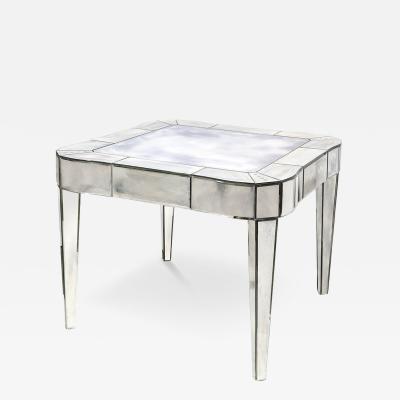 Mid Century Modern Glamorous Smokey Mirrored Center Hall Dining Table