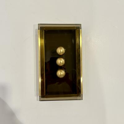 Mid Century Modern Glass and Brass Box Italy 1970s 