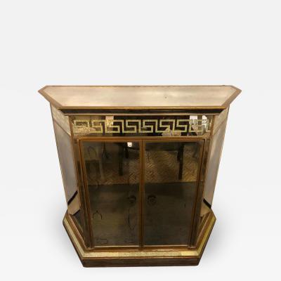 Mid Century Modern Greek Key Design All Mirrored Bar or Serving Station