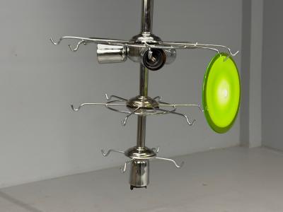 Mid Century Modern Green Murano Glass Chrome Pendant Light 1960s