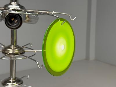 Mid Century Modern Green Murano Glass Chrome Pendant Light 1960s
