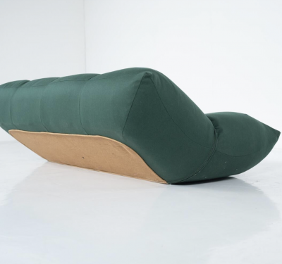 Mid Century Modern Green Papillon Sofa by Giovannetti Italy 1970s