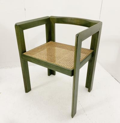 Mid Century Modern Green Wooden Desk Chair by Derk Jan de Vries