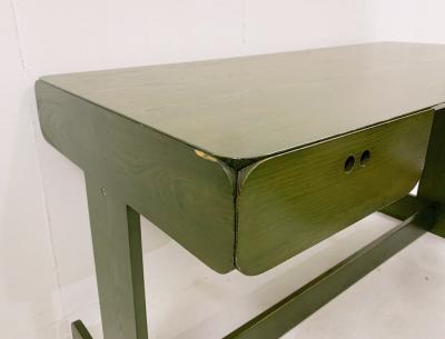 Mid Century Modern Green Wooden Desk Chair by Derk Jan de Vries