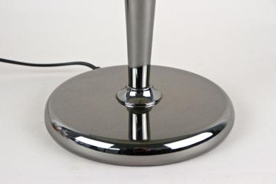 Mid Century Modern Grey Chromed Table Lamp With Brass Sphere Italy ca 1970