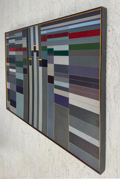 Mid Century Modern Hard Edge Modernist Color Block Painting