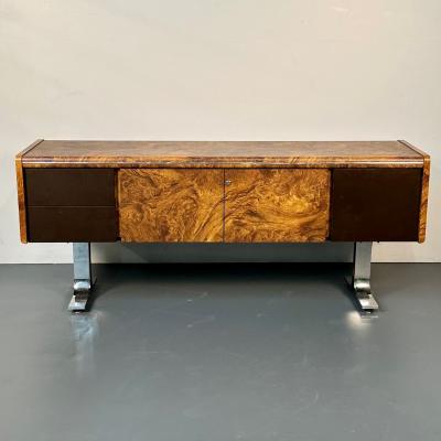 Mid Century Modern Herman Miller Style Sideboard Credenza Cabinet Burlwood