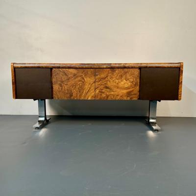 Mid Century Modern Herman Miller Style Sideboard Credenza Cabinet Burlwood