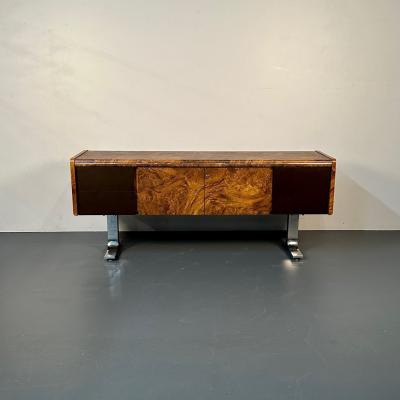 Mid Century Modern Herman Miller Style Sideboard Credenza Cabinet Burlwood