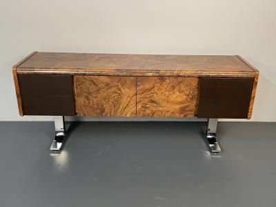 Mid Century Modern Herman Miller Style Sideboard Credenza Cabinet Burlwood