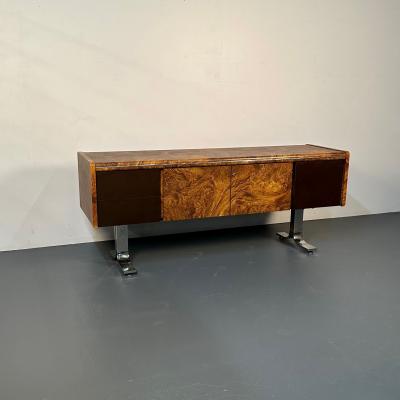 Mid Century Modern Herman Miller Style Sideboard Credenza Cabinet Burlwood