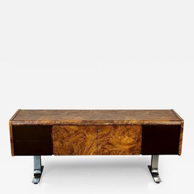 Mid Century Modern Herman Miller Style Sideboard Credenza Cabinet Burlwood