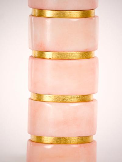 Mid Century Modern Ice Pink Jade Giltwood Base Table Lamp