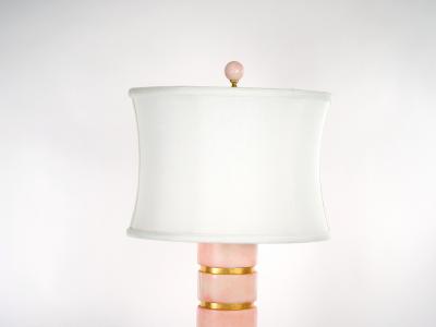 Mid Century Modern Ice Pink Jade Giltwood Base Table Lamp