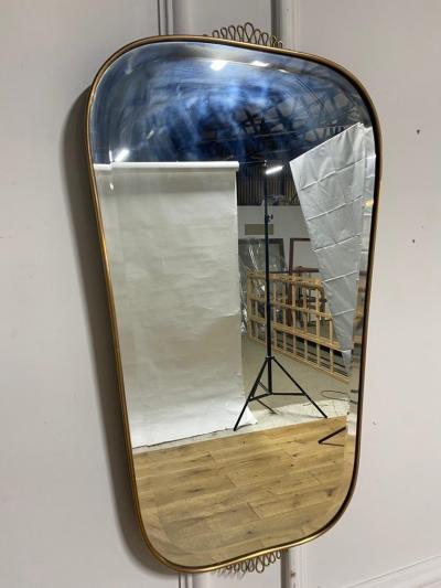Mid Century Modern Italian Brass Mirror