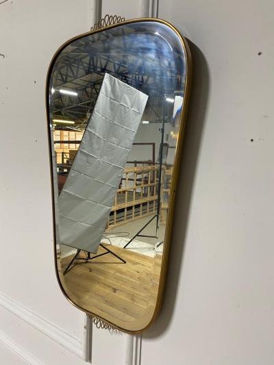 Mid Century Modern Italian Brass Mirror