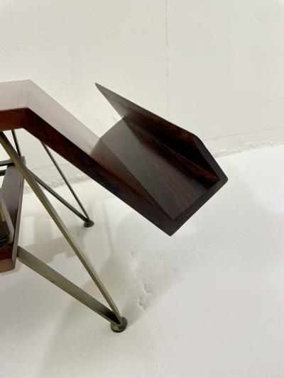 Mid Century Modern Italian Coffee Table with Magazine Rack