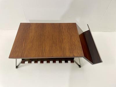 Mid Century Modern Italian Coffee Table with Magazine Rack