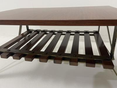 Mid Century Modern Italian Coffee Table with Magazine Rack