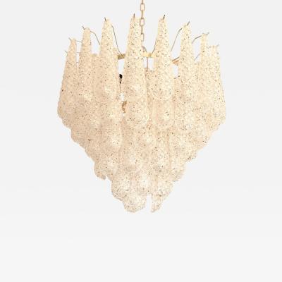 Mid Century Modern Italian Conchiglie Murano Glass Gold Chandelier