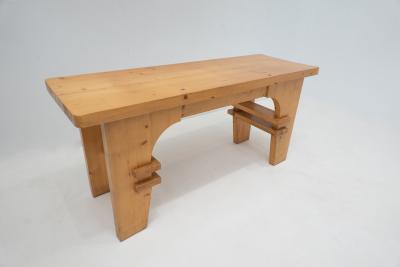 Mid Century Modern Italian Console Table in Pine