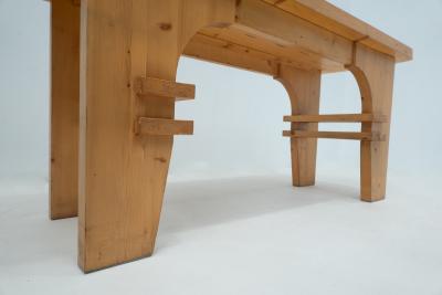 Mid Century Modern Italian Console Table in Pine