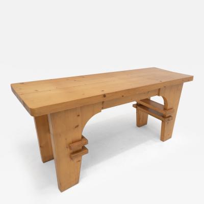 Mid Century Modern Italian Console Table in Pine