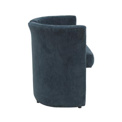 Mid Century Modern Italian Curved Chairs in Blue Velvet Set of Seven