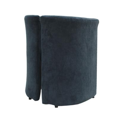 Mid Century Modern Italian Curved Chairs in Blue Velvet Set of Seven