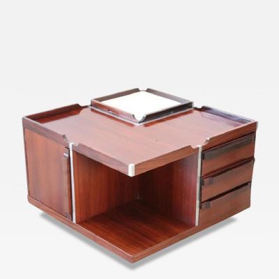 Mid Century Modern Italian Design Wooden Square Storage Coffee Table