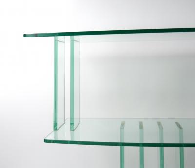 Mid Century Modern Italian Glass Shelves Mirrored Base Swivel Bar Cart