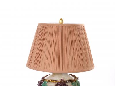 Mid Century Modern Italian Glazed Ceramic Grape and Vine Table Lamps Pair