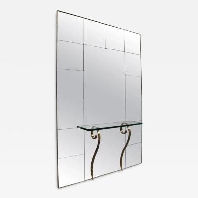 Mid Century Modern Italian Hallway Mirror with Console