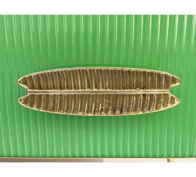 Mid Century Modern Italian Multi Color Six Drawer Chest Cabinet on Brass Legs