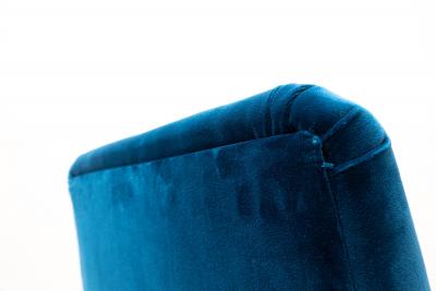 Mid Century Modern Italian Seating Set in Blue Velvet