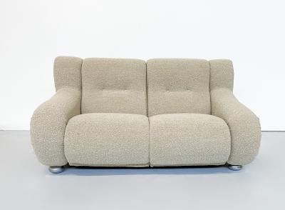 Mid Century Modern Italian Sofa in Beige Boucle