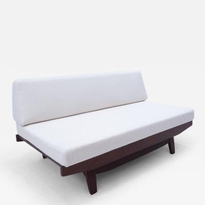 Mid Century Modern Italian Sofa in White Boucle