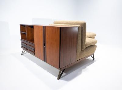 Mid Century Modern Italian Sofa with Built in Sideboard