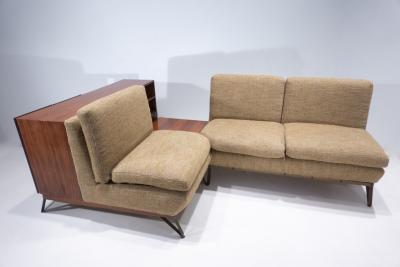 Mid Century Modern Italian Sofa with Built in Sideboard