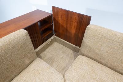 Mid Century Modern Italian Sofa with Built in Sideboard