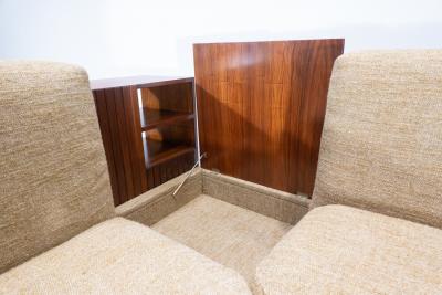 Mid Century Modern Italian Sofa with Built in Sideboard