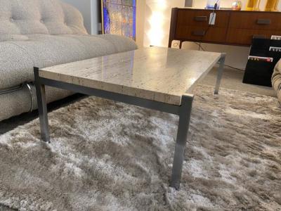Mid Century Modern Italian Travertine Coffee Table