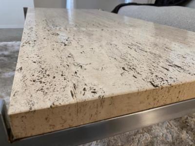 Mid Century Modern Italian Travertine Coffee Table