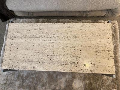 Mid Century Modern Italian Travertine Coffee Table
