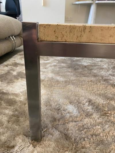 Mid Century Modern Italian Travertine Coffee Table