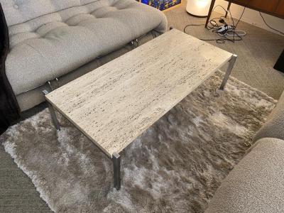 Mid Century Modern Italian Travertine Coffee Table