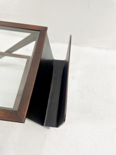 Mid Century Modern Italian Wooden Coffee Table Magazine Rack