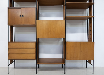 Mid Century Modern Italian Wooden Wall Unit 1960s