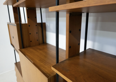Mid Century Modern Italian Wooden Wall Unit 1960s