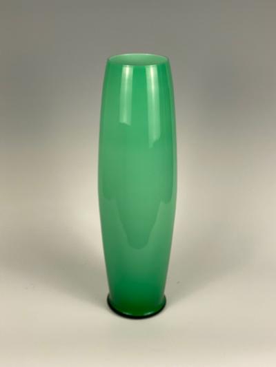 Mid Century Modern Jade Green Murano Glass Vase Italy 1960